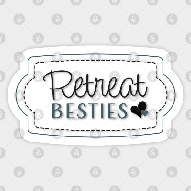 Retreat Besties Dark Blue Sticker by Cherry Hill Stitchery